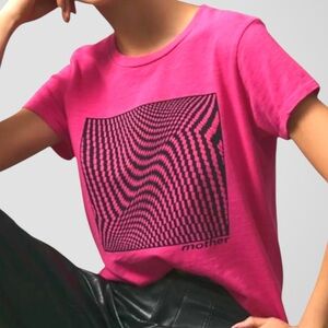 Like New MOTHER Jeans Mother Superior Sinful Tee Trippy Tracers Pink Black Small